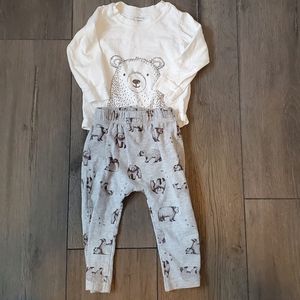 18M Brown Bear Tee And Harem Pants